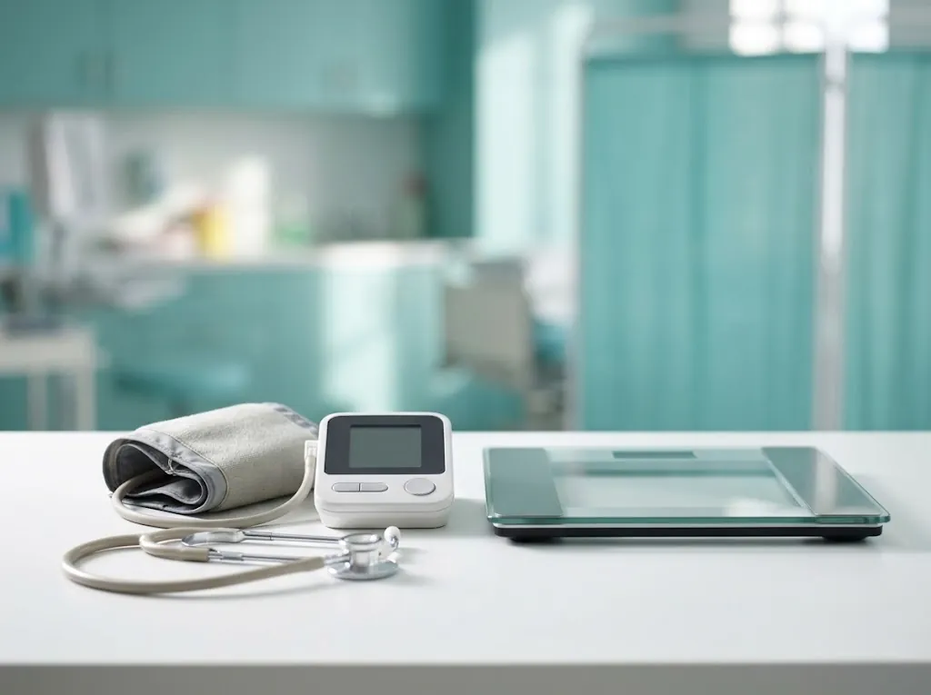 Alat tensi digital dan timbangan badan